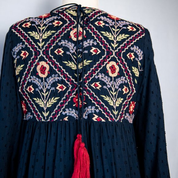 Zara Boho Embroidered Dress - Picture 6 of 8